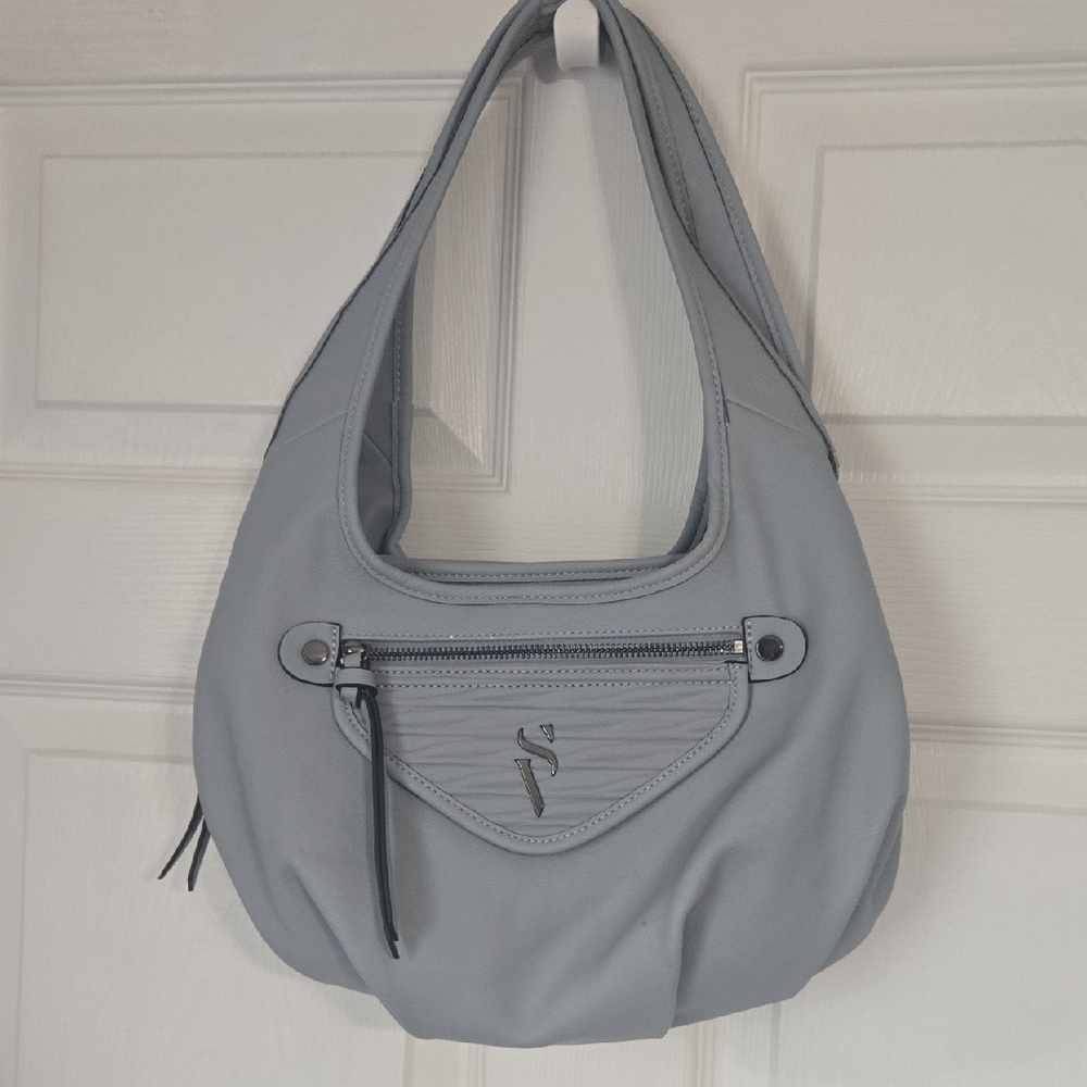 Blue Simply Vera Vera Wang Handbag 15" X 10" Soft Faux Leather